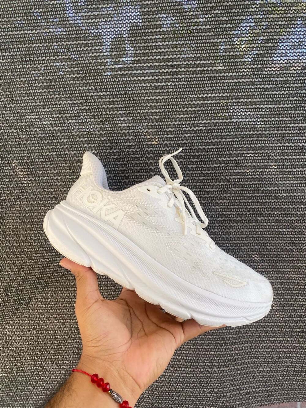 HOKA Clifton 9 White Running Shoes